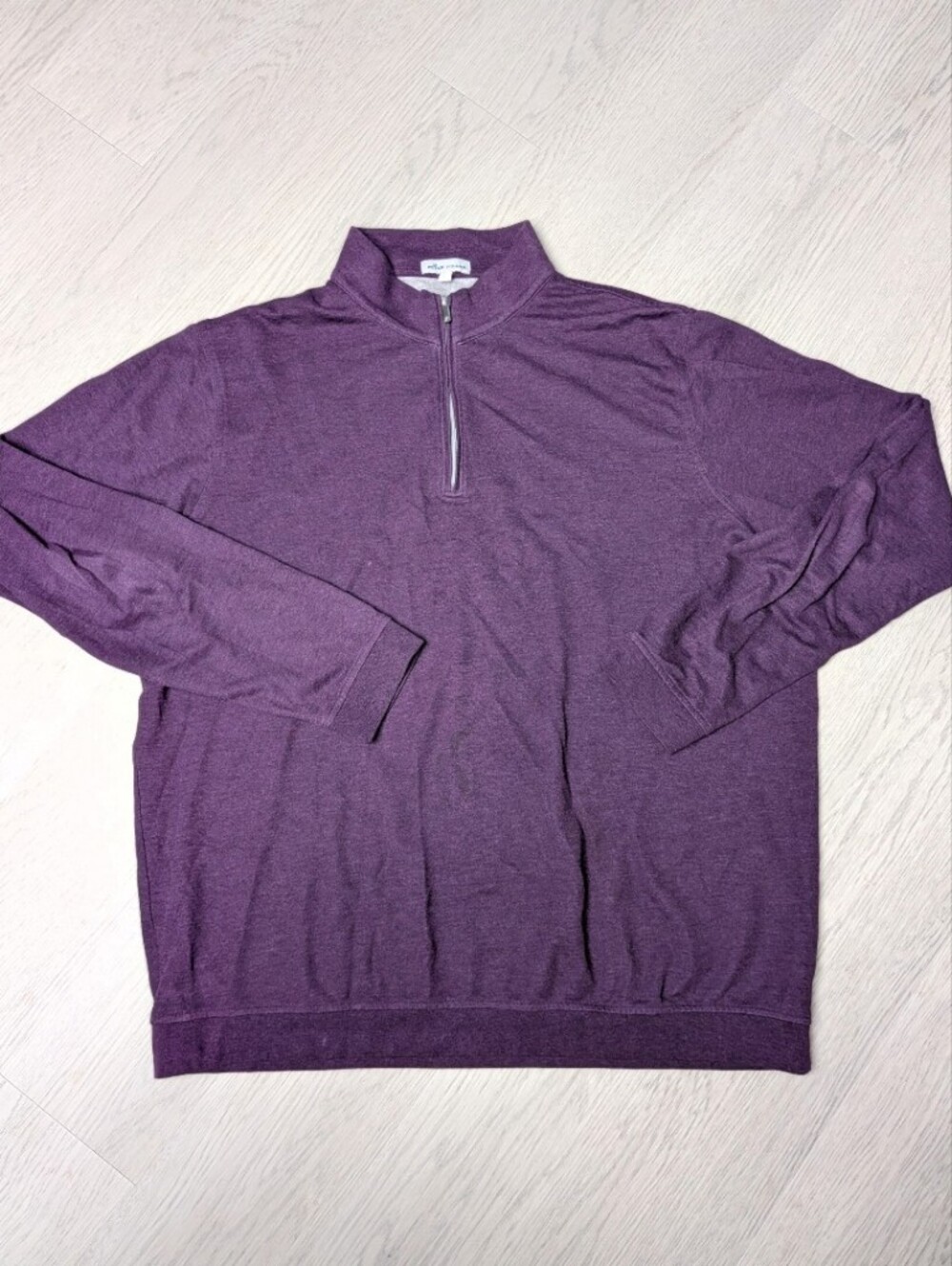Peter‎ Millar Mens XXL Purple Crown Comfort Interlock 1/4 Zip Pullover Sweater